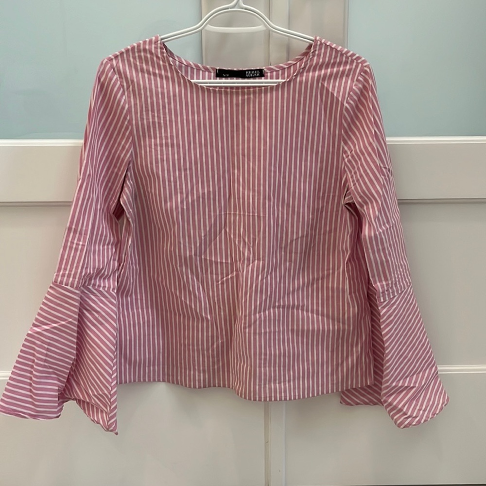 Rebel sugar pink and white striped blouse